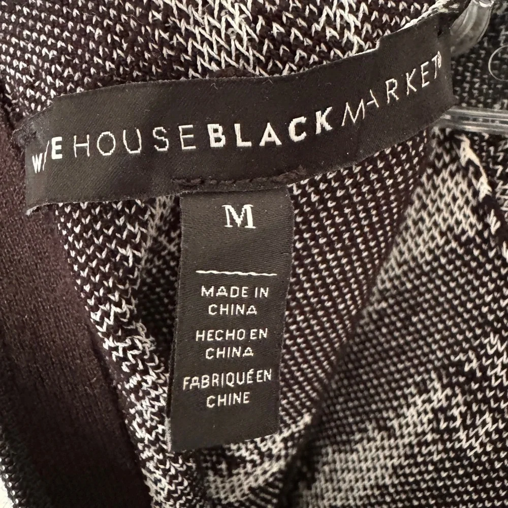 White House Black Market Black/White Knit Top Size Medium Sleeveless - Picture 7 of 8